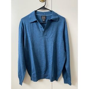 Jos. A. Bank Men's Merino Wool V-Neck Sweater with Buttons